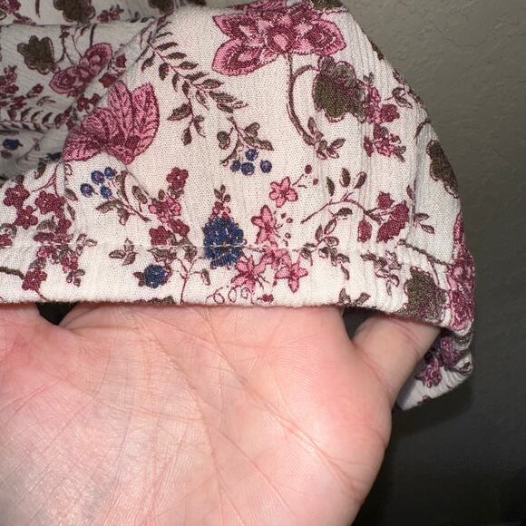 Torrid Floral Blouse Size 5 Plus Blouson Top Elastic Hem Boho Flowy Lace Detail - Picture 3 of 7